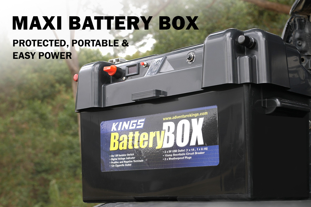 Adventure Kings 4WD Maxi Battery Box 12V Portable Deep Cycle AGM